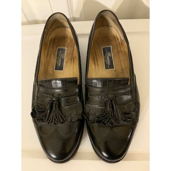 Cole Haan‎ Bragano Mens Sz 12D Black Leather Slip On Tasseled Kiltie Made Italy - Picture 5 of 12